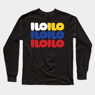 Iloilo Philippines Flag Typography Long Sleeve T-Shirt